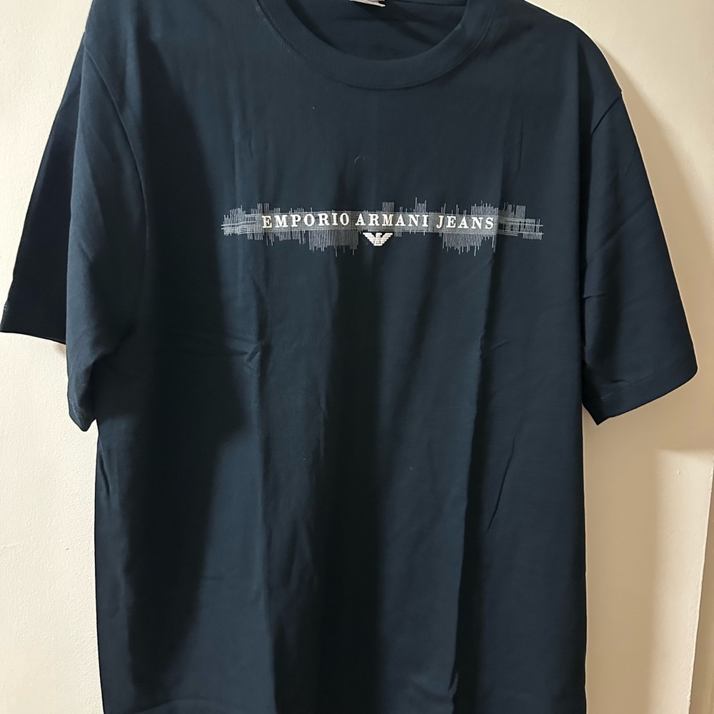 Emporio Armani Black Short Sleeve Tee with Minimalist Design